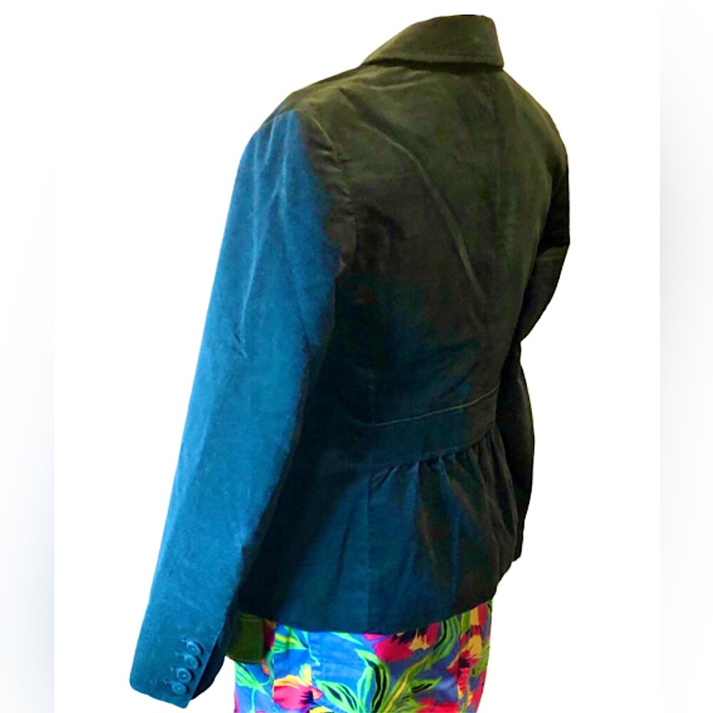 Talbots Signature Teal Velvet Single Button Blazer - image 3